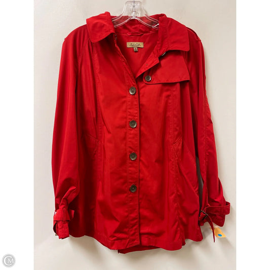 Jacket Windbreaker By Peck And Peck In Red, Size: M