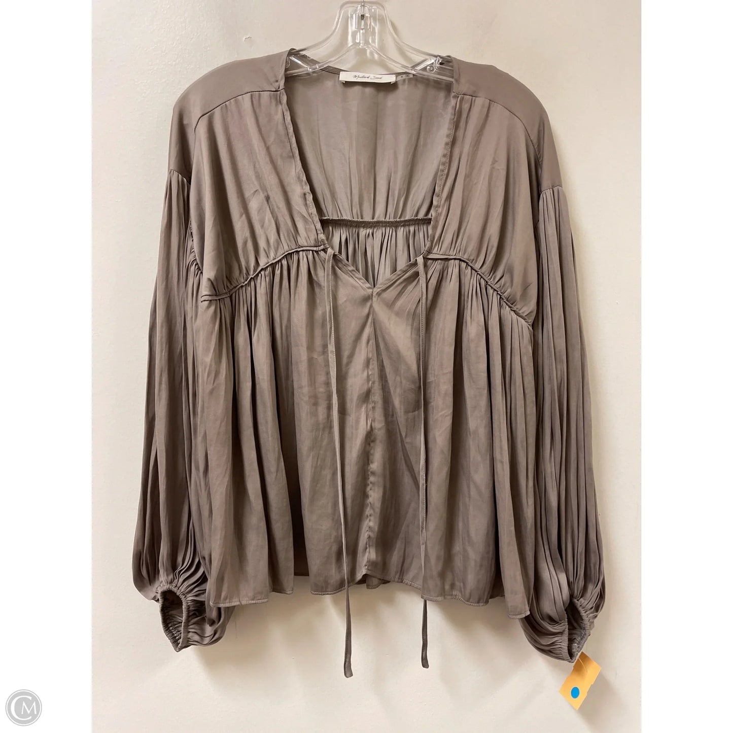 Top Long Sleeve By Mustard Seed In Grey, Size: S