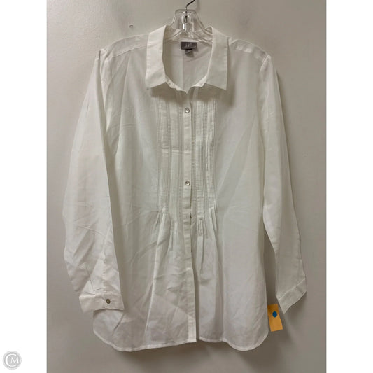 Blouse Long Sleeve By J. Jill In White, Size: M