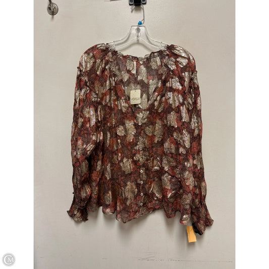 Top Long Sleeve By Free People In Gold, Size: M