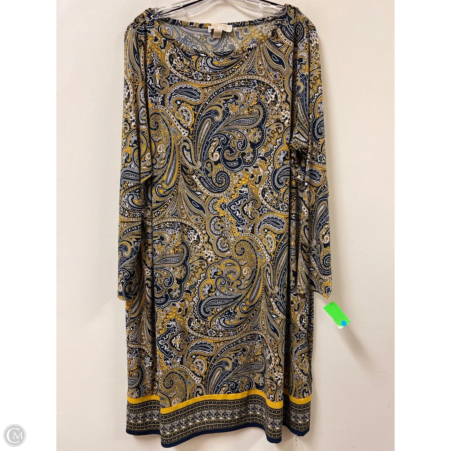 Dress Casual Midi By Michael By Michael Kors In Blue & Yellow, Size: 3x