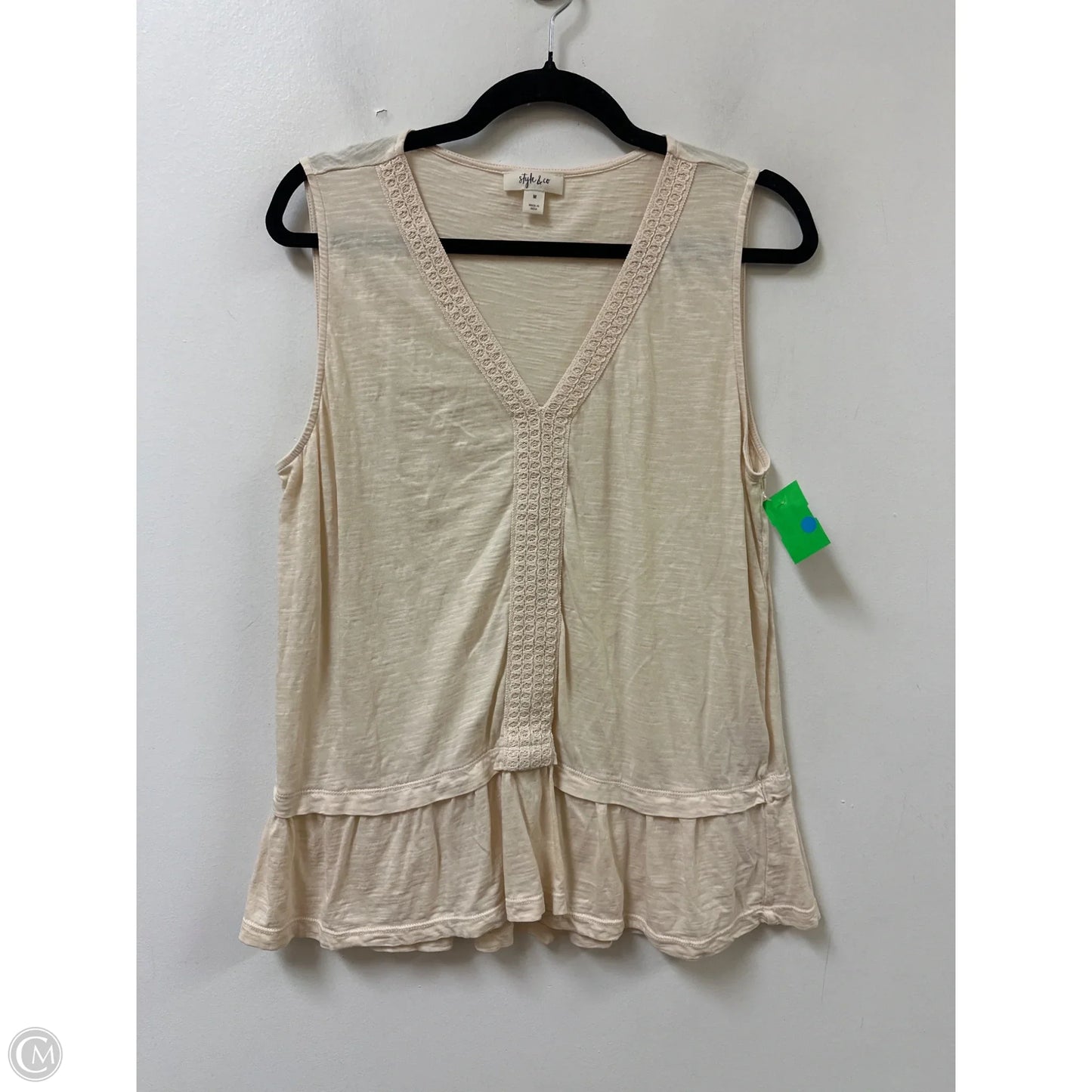 Top Sleeveless By Style And Company In Cream, Size: M