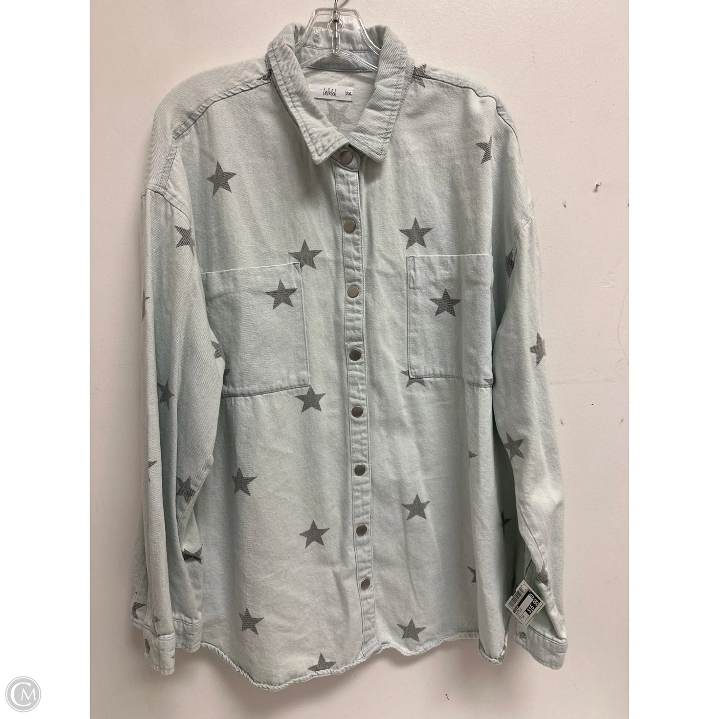 Blouse Long Sleeve By Talulah In Blue Denim, Size: 2x