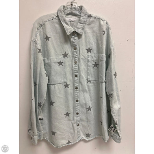 Blouse Long Sleeve By Talulah In Blue Denim, Size: 2x