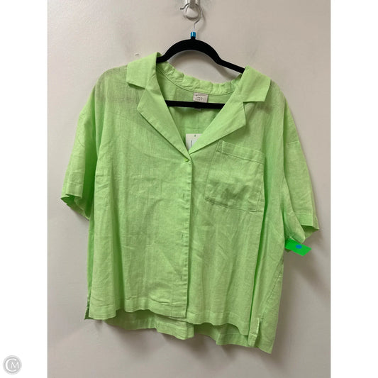 Blouse Short Sleeve By A New Day In Green, Size: 1x