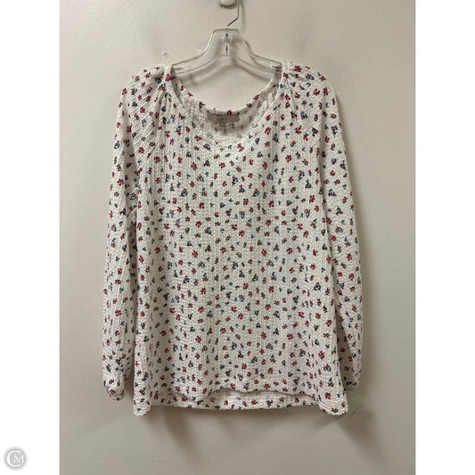 Top Long Sleeve By Loft In Floral Print, Size: L