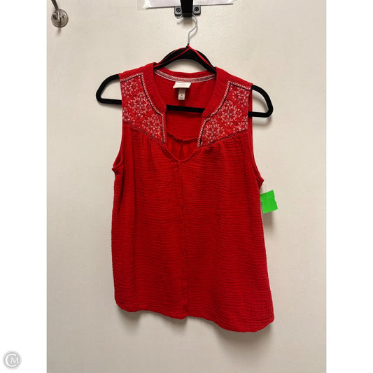Top Sleeveless By Knox Rose In Red, Size: M