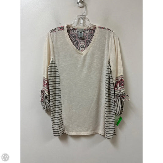 Top Long Sleeve By Multiples In Cream, Size: M