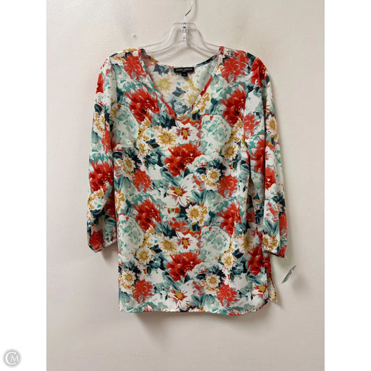 Top Long Sleeve By Mario Serrani In Floral Print, Size: S