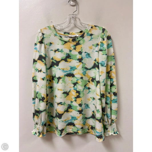 Top Long Sleeve By Rose And Olive In Green & Yellow, Size: M