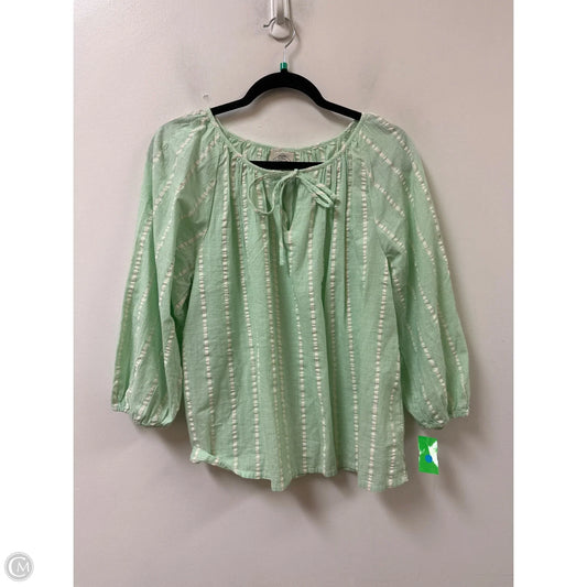 Top Long Sleeve By St Johns Bay In Green, Size: L