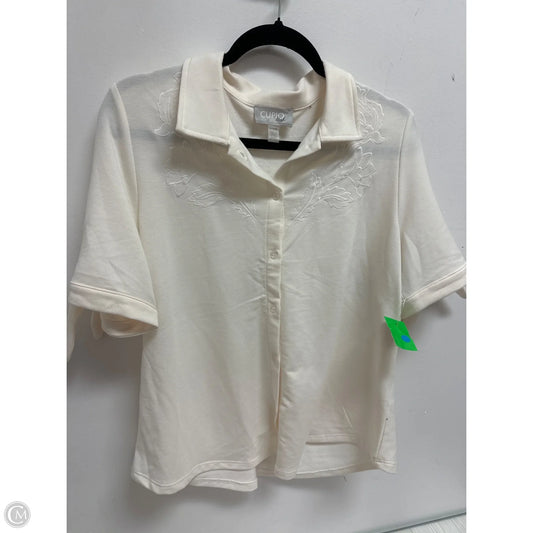 Blouse Short Sleeve By Cupio In Cream, Size: Xl