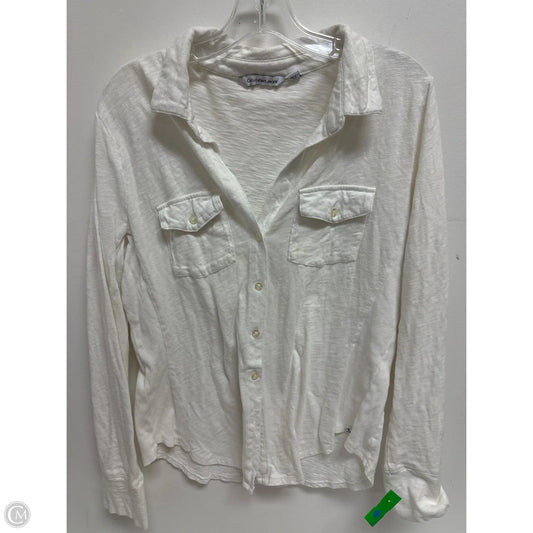 Blouse Long Sleeve By Calvin Klein In Cream, Size: Xl