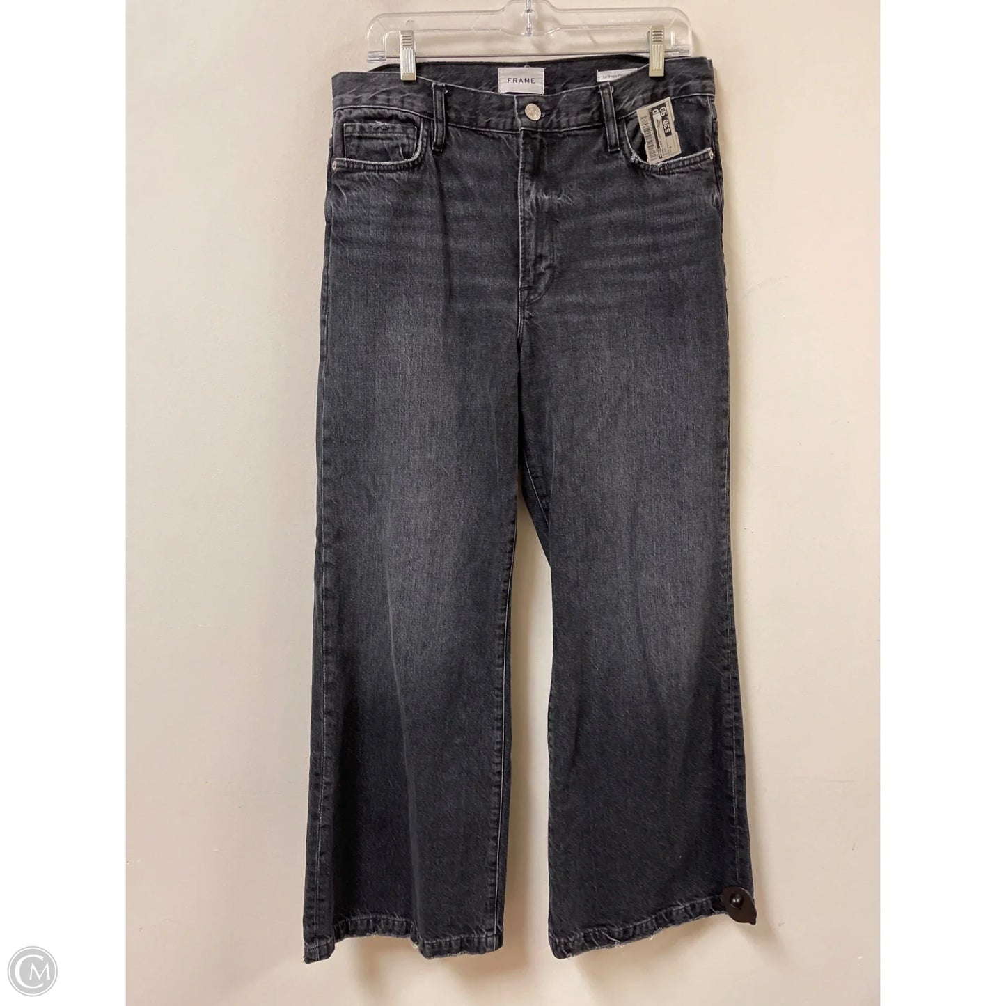 Jeans Wide Leg By Frame In Black, Size: 8