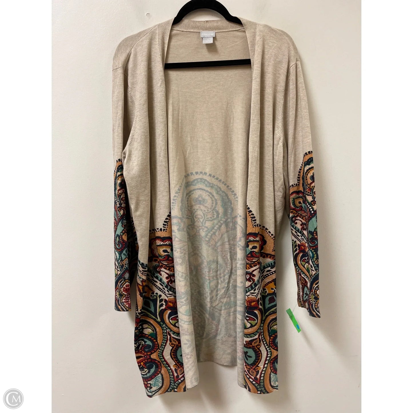 Sweater Cardigan By Chicos In Tan, Size: Xl