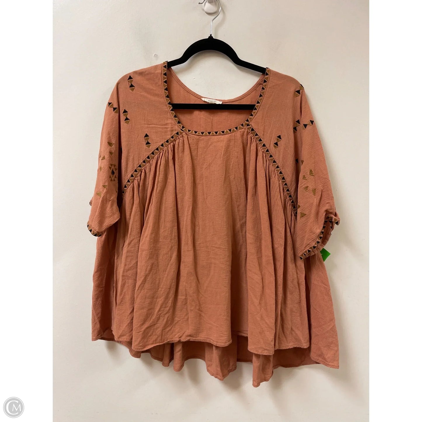Top Long Sleeve By Easel In Orange, Size: L