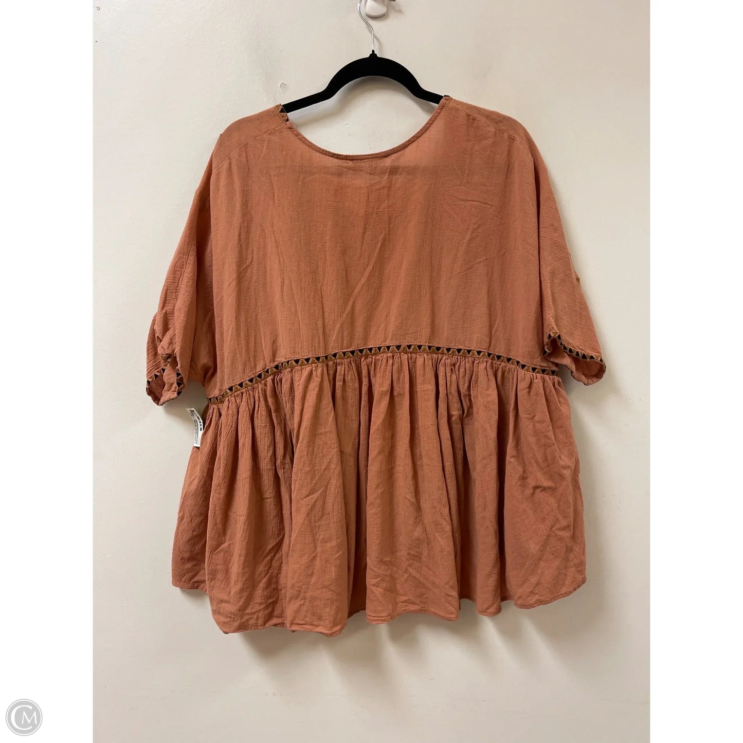 Top Long Sleeve By Easel In Orange, Size: L