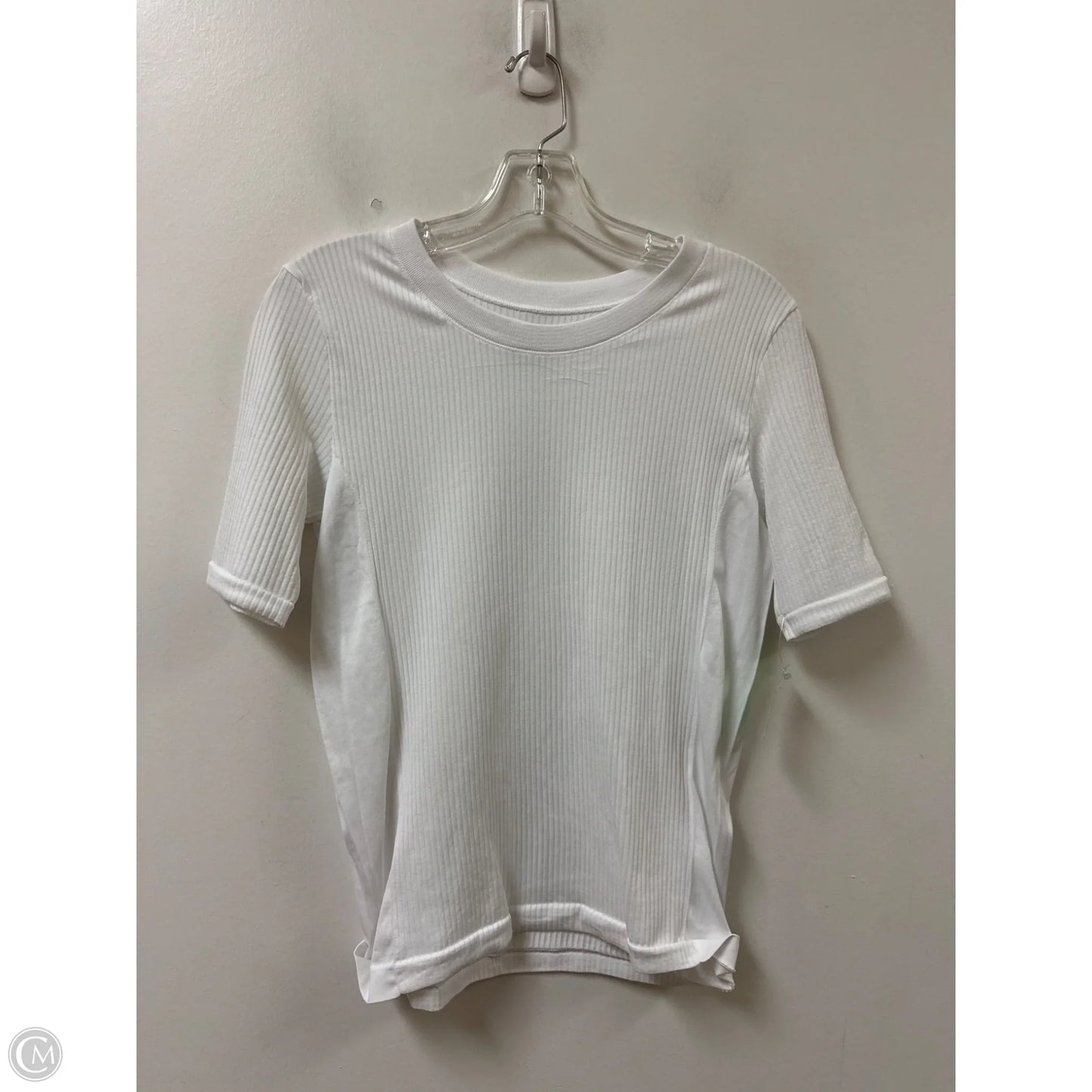 Athletic Top Short Sleeve By Athleta In White, Size: M