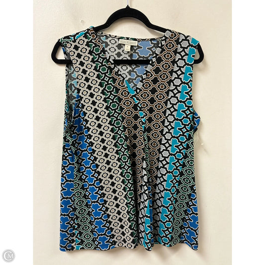 Top Sleeveless By Dana Buchman In Multi-colored, Size: L