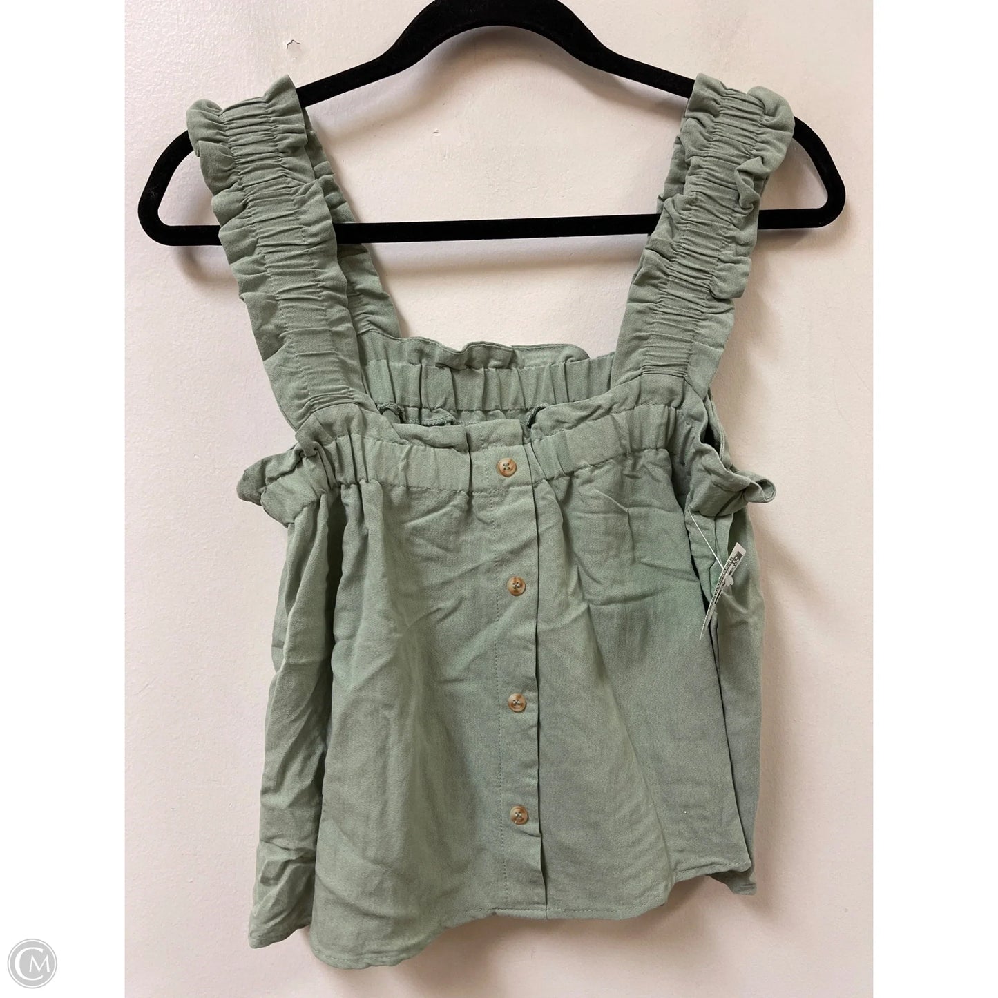 Top Sleeveless By Blu Pepper In Green, Size: M