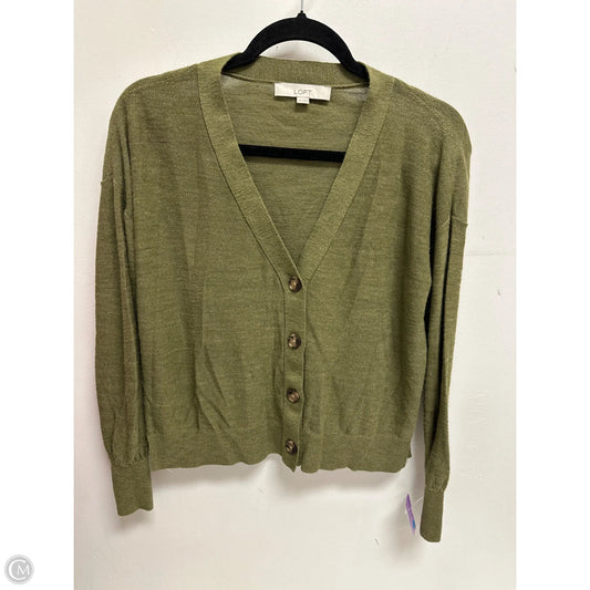 Sweater Cardigan By Loft In Green, Size: Xs