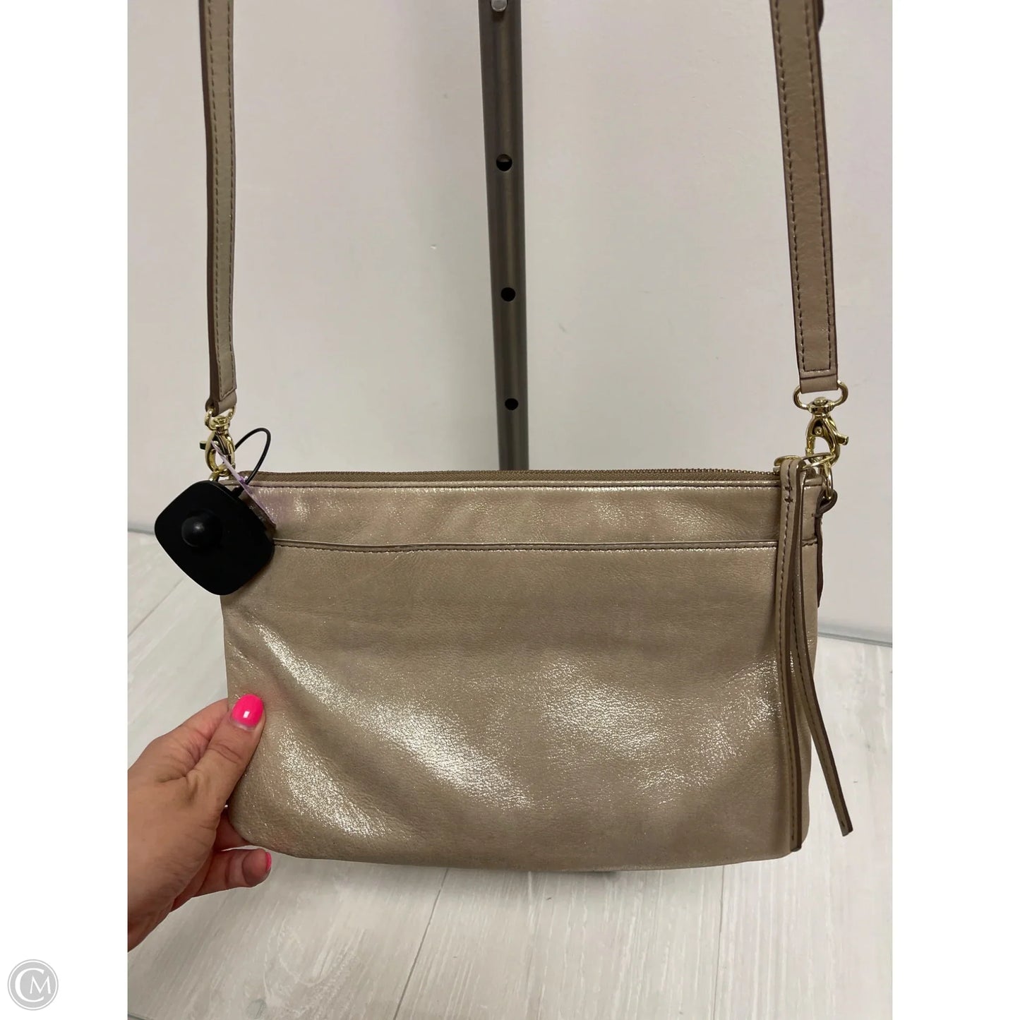 Handbag Leather By Fossil, Size: Medium