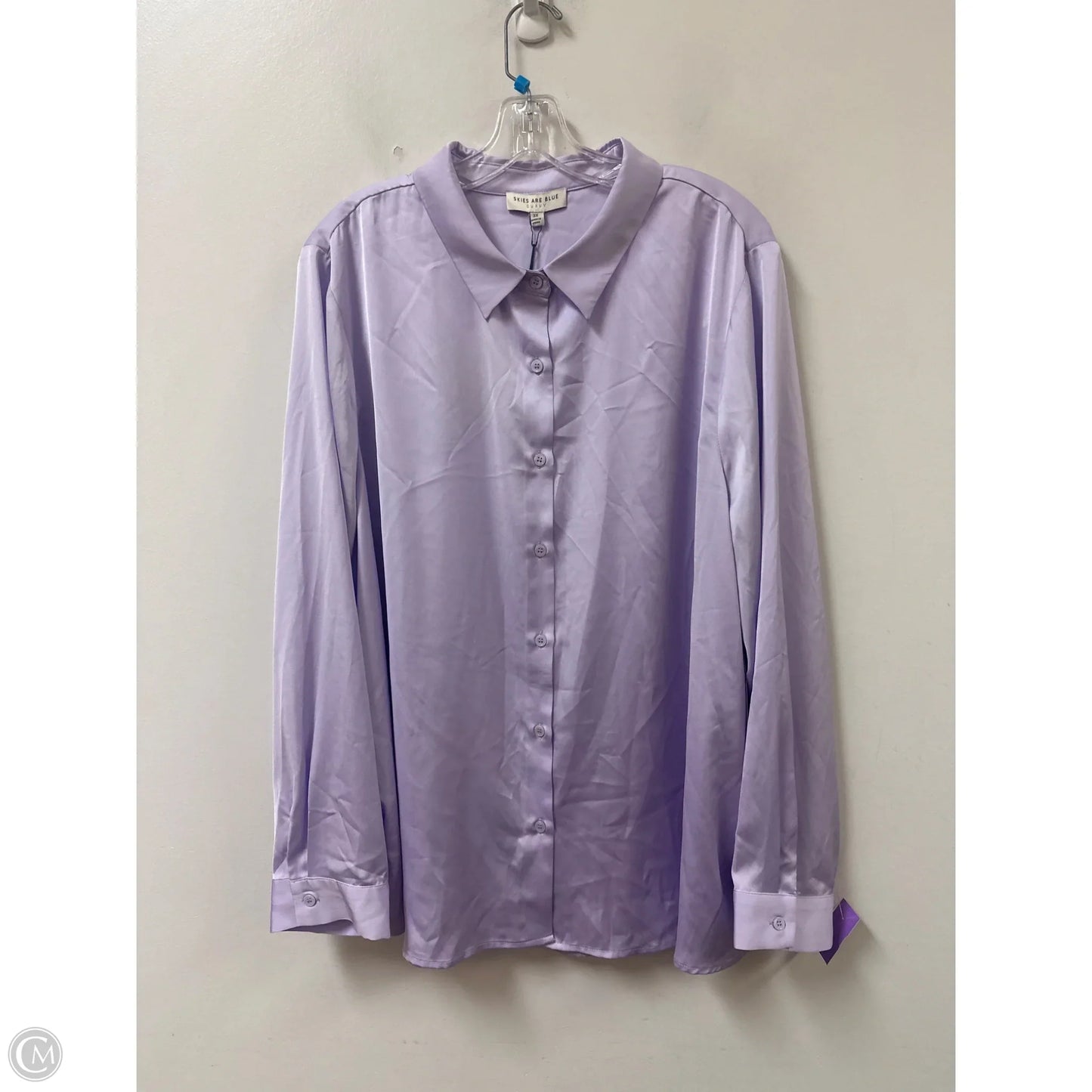 Blouse Long Sleeve By Skies Are Blue In Purple, Size: 3x