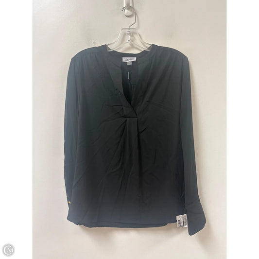 Top Long Sleeve By Calvin Klein In Black, Size: S