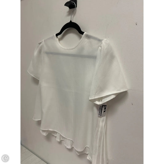 Top Short Sleeve By Shein In White, Size: L