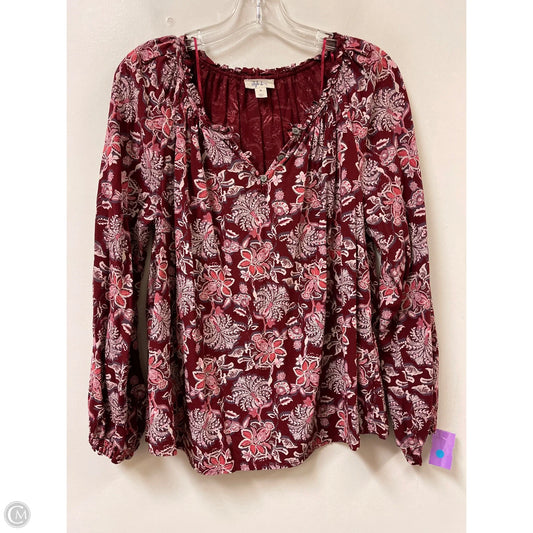 Top Long Sleeve By Style And Company In Red, Size: M