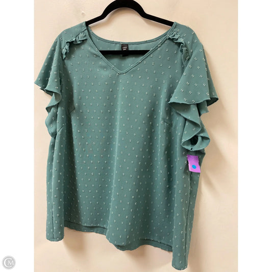 Top Short Sleeve By Shein In Green, Size: 3x