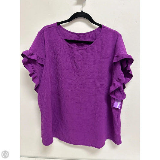 Top Short Sleeve By Shein In Purple, Size: 3x