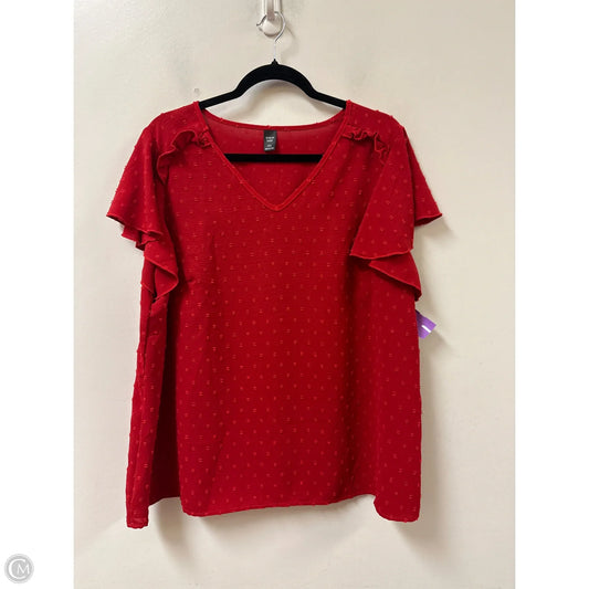 Top Short Sleeve By Shein In Red, Size: 3x