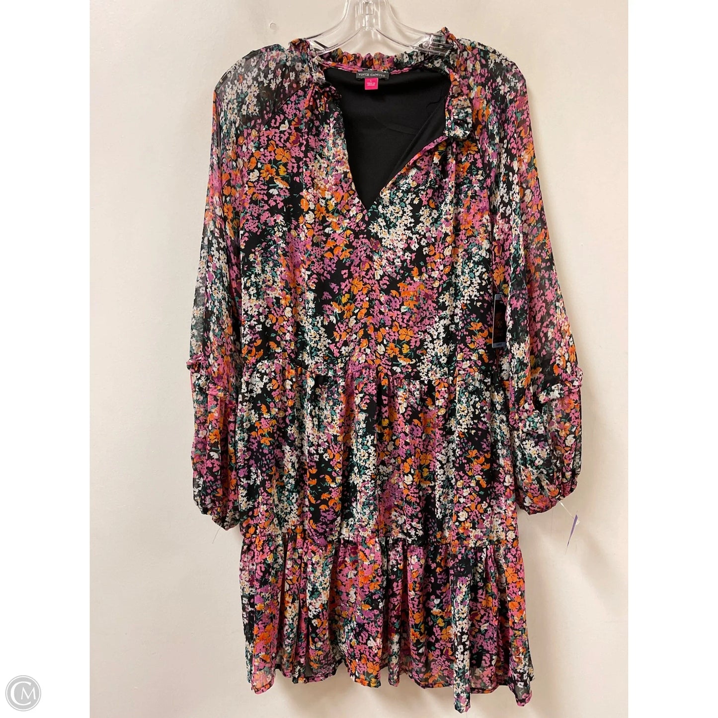 Dress Casual Midi By Vince Camuto In Floral Print, Size: L
