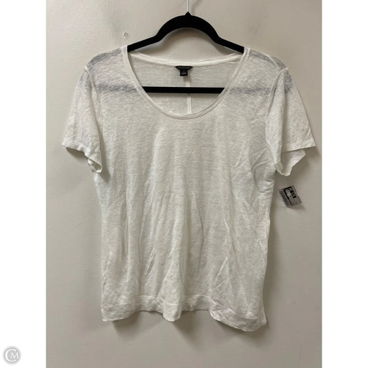 Top Short Sleeve By Ann Taylor In White, Size: S