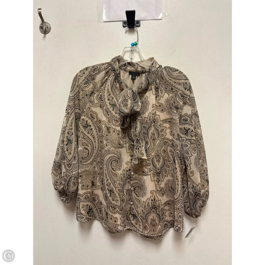 Top Long Sleeve By Ann Taylor In Tan, Size: Mp