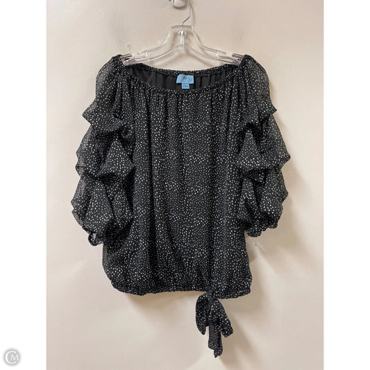 Top Long Sleeve By Cece In Black, Size: L