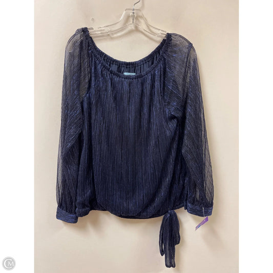 Top Long Sleeve By Cece In Navy, Size: L