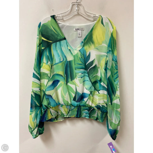 Top Long Sleeve By White House Black Market In Green, Size: L