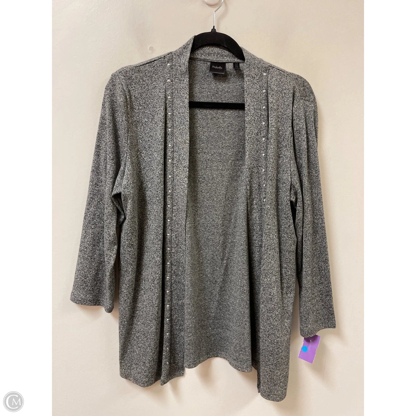 Sweater Cardigan By Rafaella In Grey, Size: L