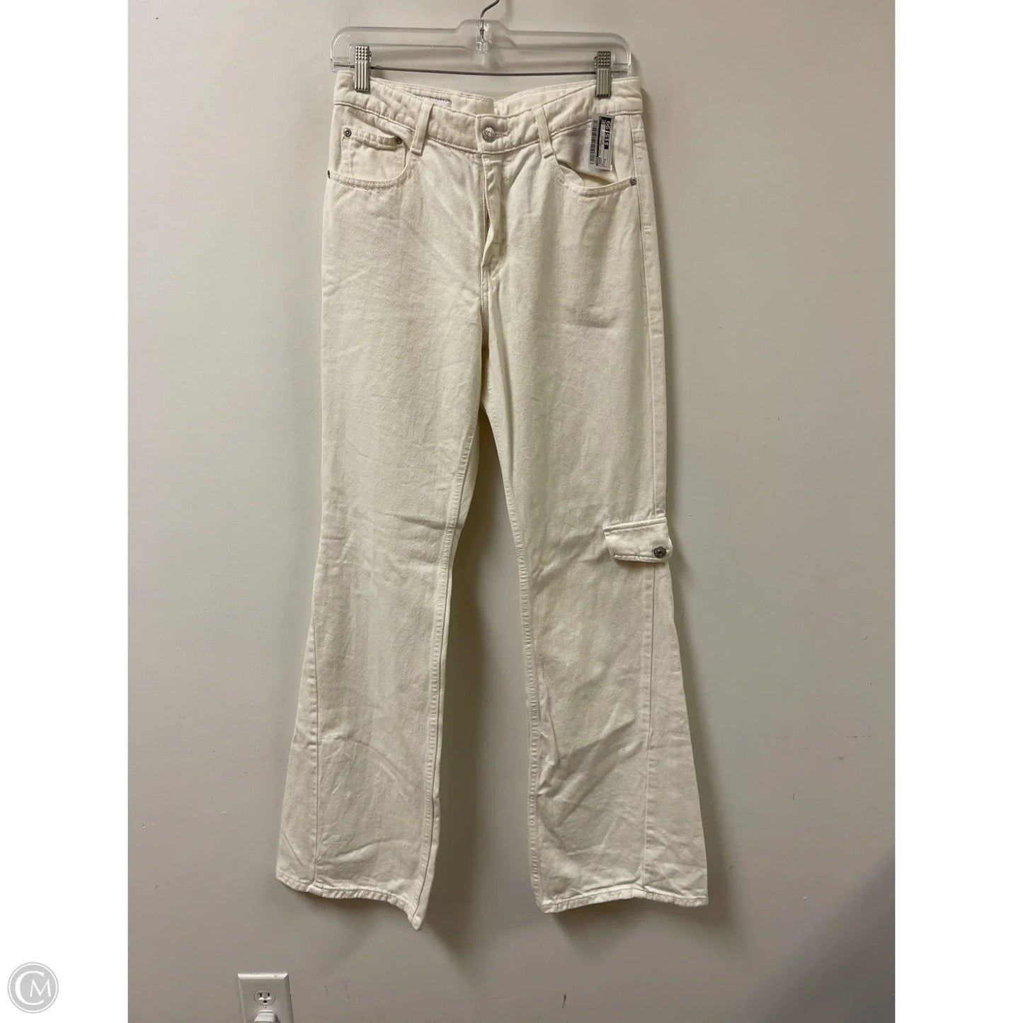 Jeans Wide Leg By Zara In Cream, Size: 6