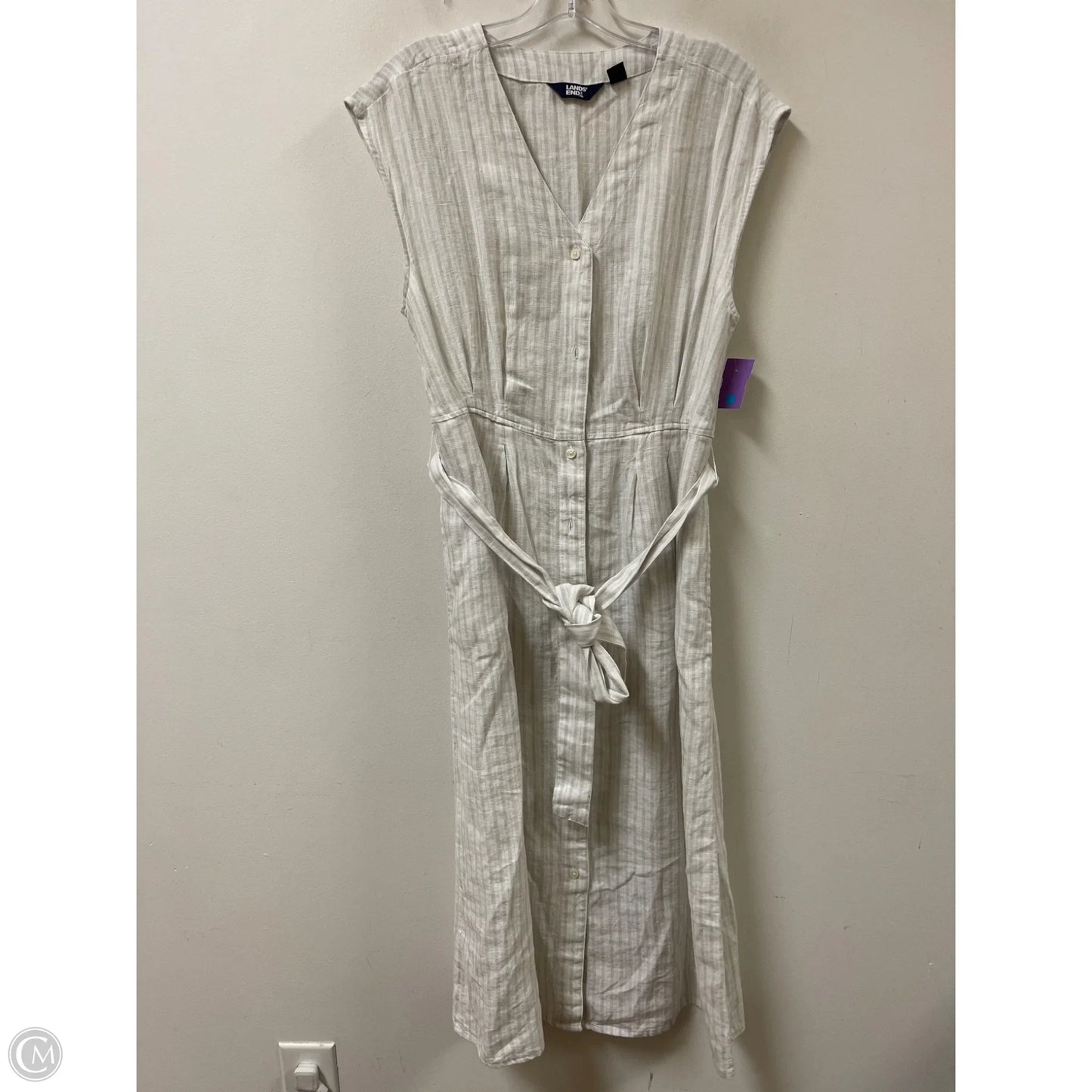 Dress Casual Maxi By Lands End In Cream, Size: S