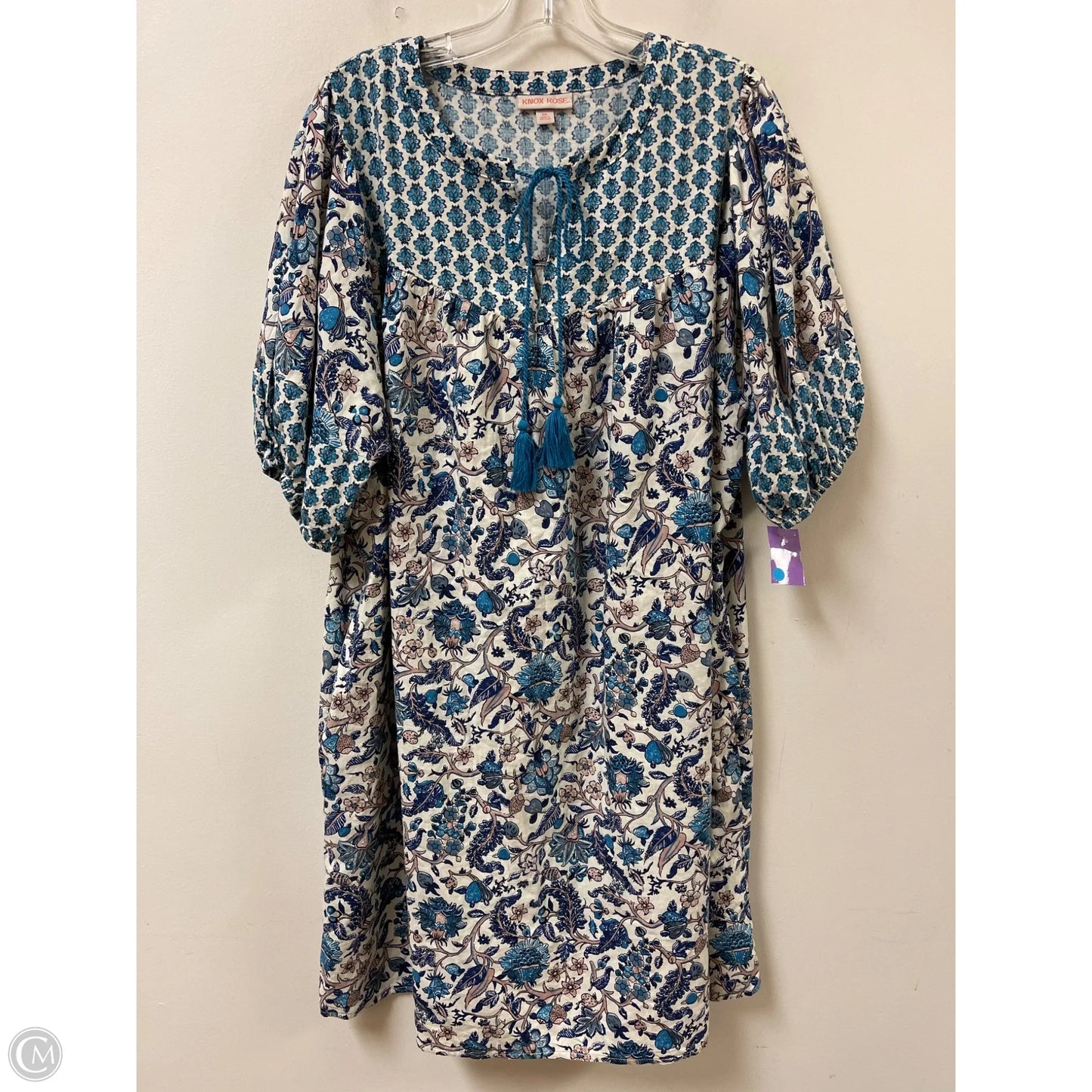 Dress Casual Midi By Knox Rose In Blue, Size: 1x