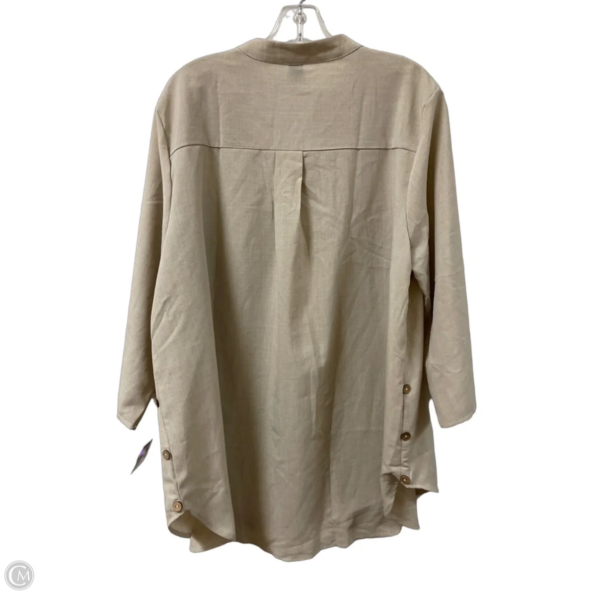Tunic Long Sleeve By Shein In Tan, Size: 3x