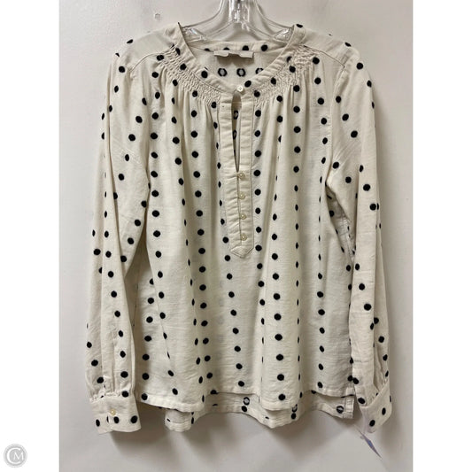 Top Long Sleeve By Loft In Cream, Size: M
