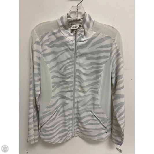 Athletic Jacket By Chicos In Grey, Size: M