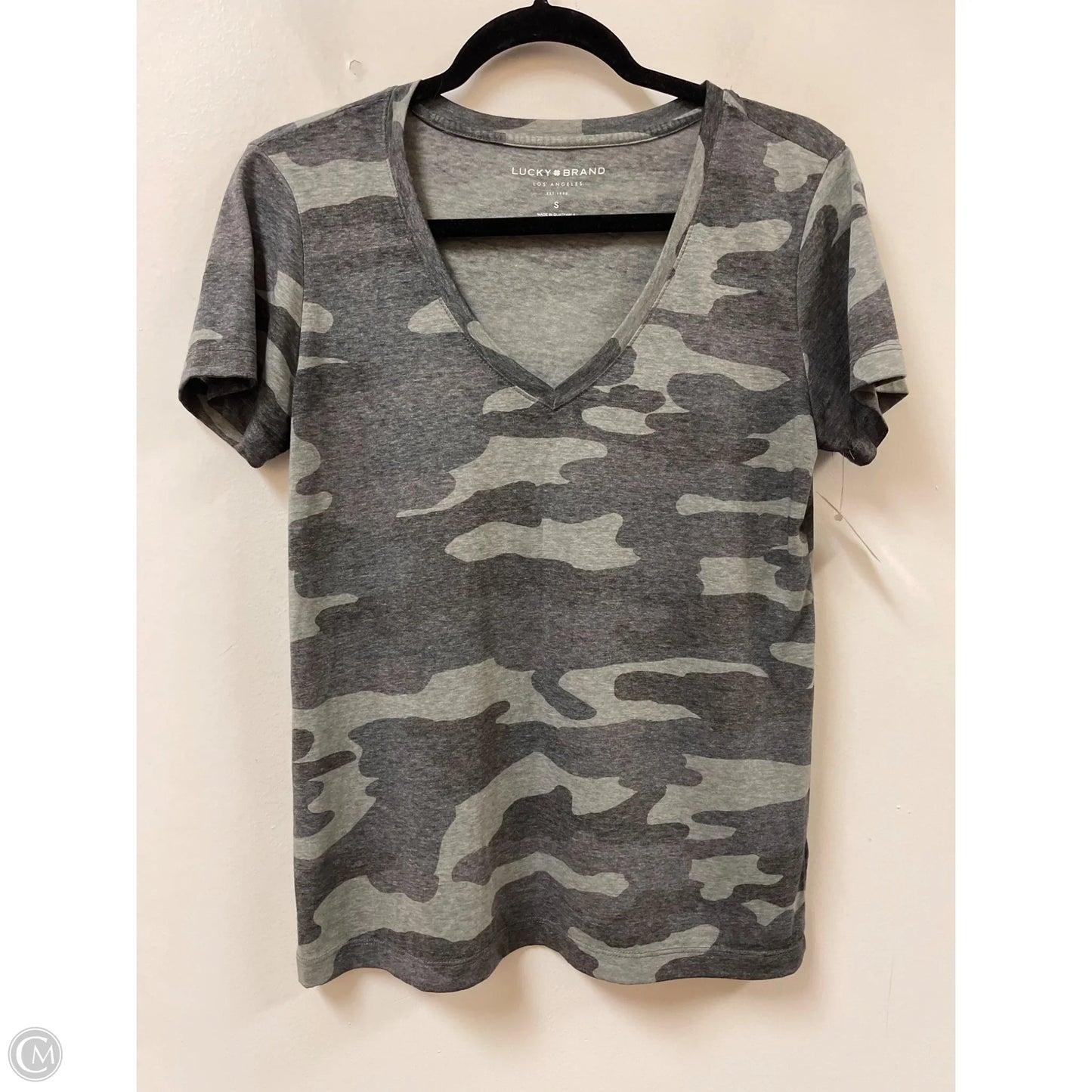 Top Short Sleeve By Lucky Brand In Camouflage Print, Size: S