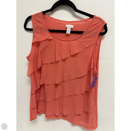 Top Sleeveless By Chicos In Orange, Size: Xl