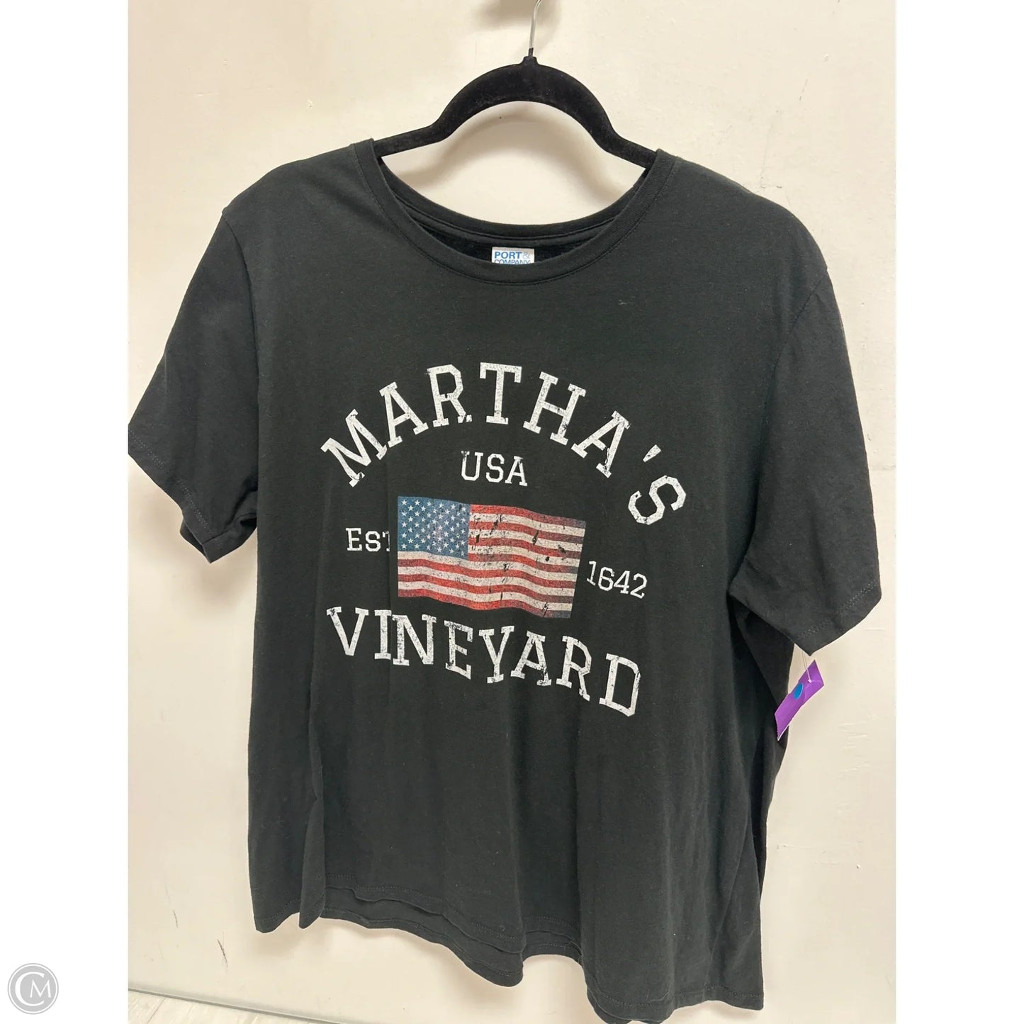 Top Short Sleeve By Clothes Mentor In Black, Size: 1x