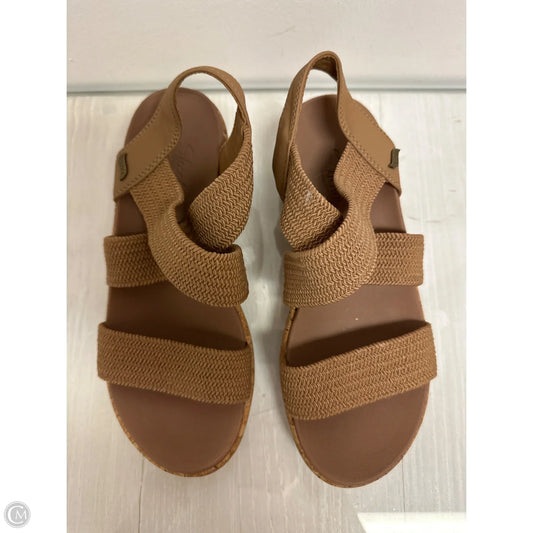 Sandals Heels Wedge By Skechers In Brown, Size: 7